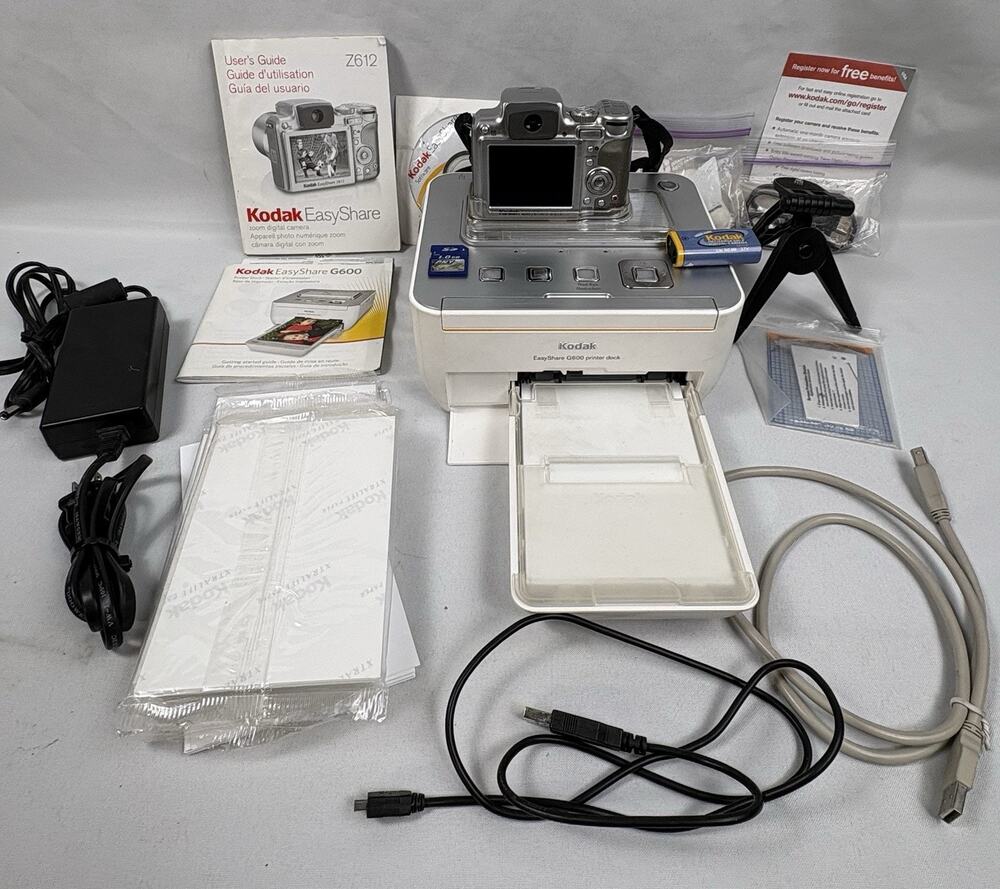 Kodak EasyShare Z612 Digital Camera G600 Printer Dock + Paper TESTED